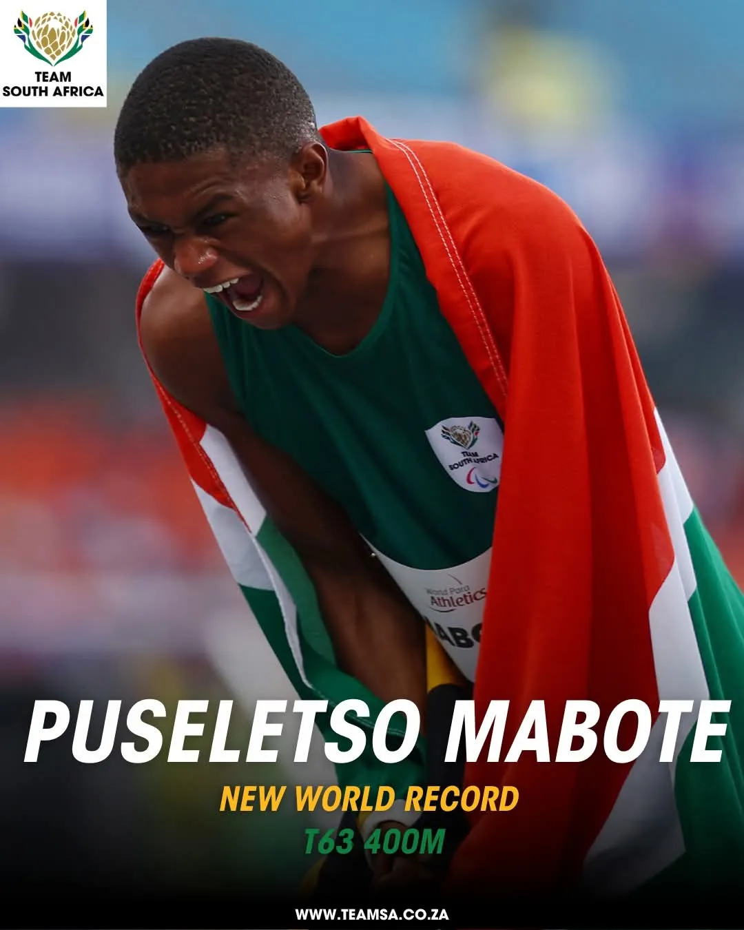 Puseletso Mabote sets 400m World Record